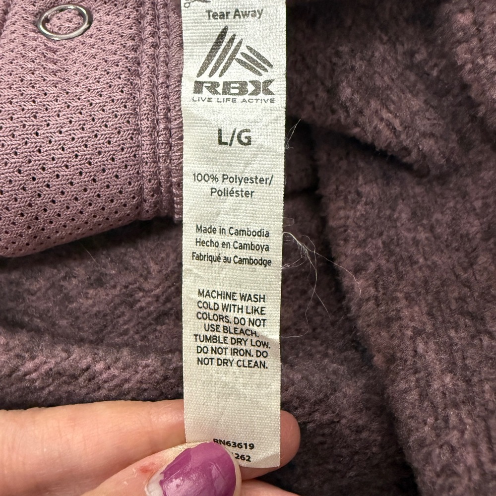 RBX Women's Mock Neck Long Sleeve Heathered Pullover Top L/G Mauve - Picture 6 of 10